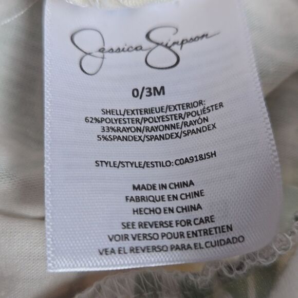 Jessica Simpson Baby Girl 3pc Green Pants Set Onesie Bodysuit Headband Playwear - Picture 6 of 9